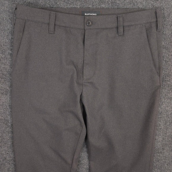 Bluffworks Gramercy Dress Pants Mens 35X30 Gray Performance Traveler Commuter - Picture 2 of 11